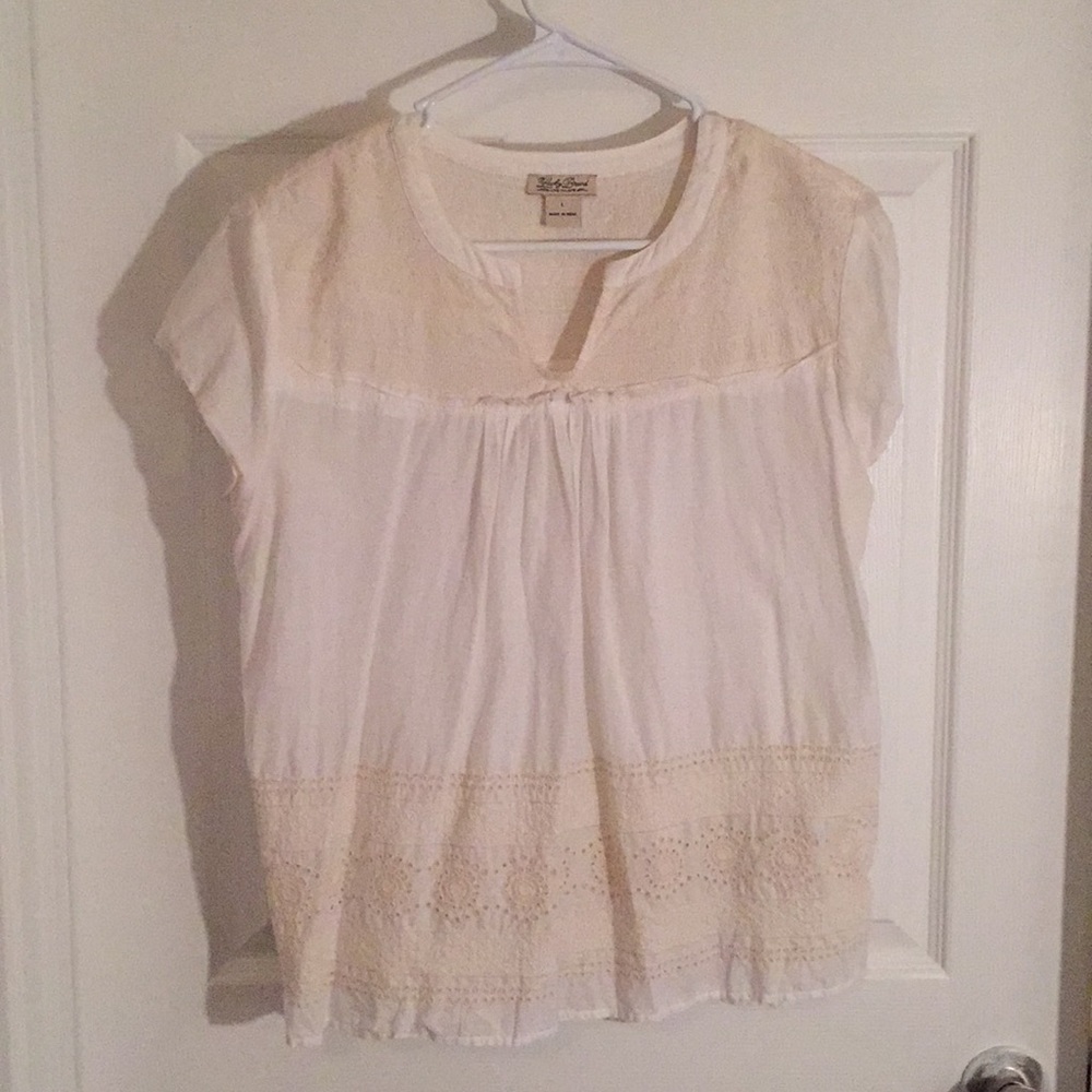 Lucky Brand Short Sleeve Embroidered Shirt